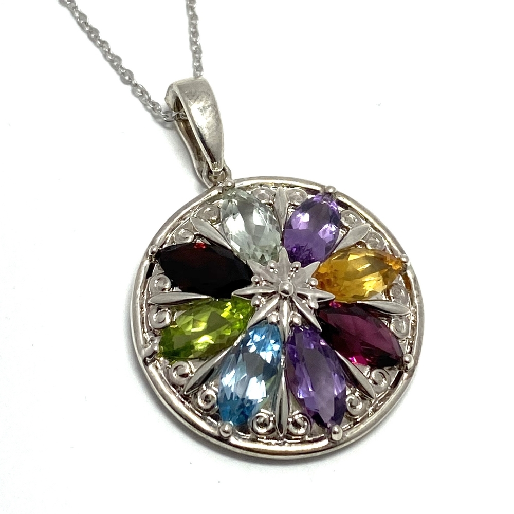 Queen Auth. Lorenzo 8.35 ctw Multi Color Gems Necklace